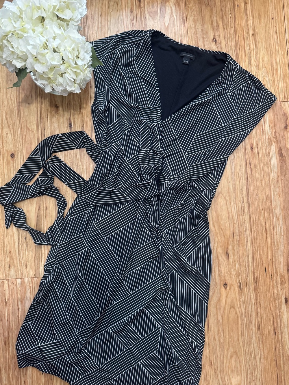 Ann Taylor Striped Wrap Dress